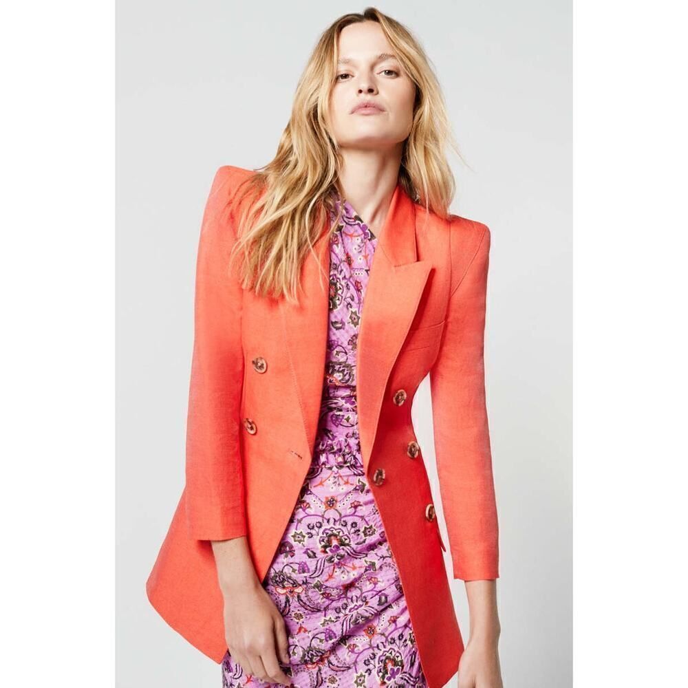 Smythe Cropped Slv Pagoda Blazer in Watermelon Small (US6) - Picture 1 of 11